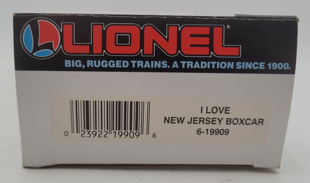 Lionel 6-19909 O Gauge I Love New Jersey Boxcar LN/Box