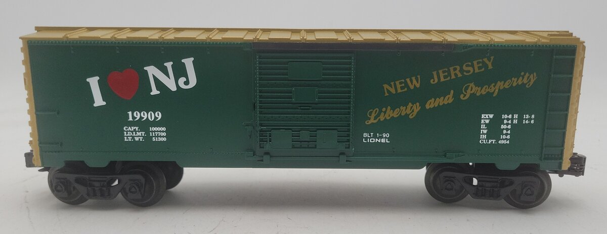 Lionel 6-19909 O Gauge I Love New Jersey Boxcar LN/Box