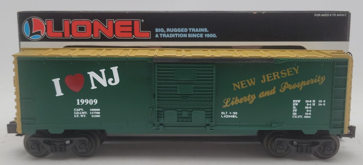 Lionel 6-19909 O Gauge I Love New Jersey Boxcar LN/Box