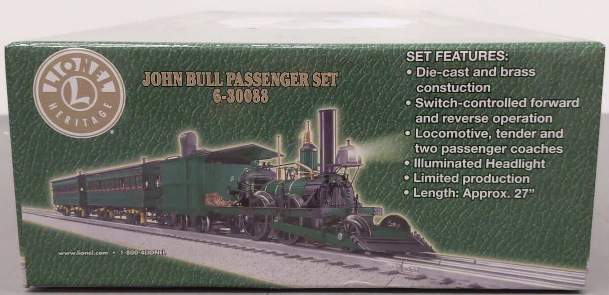 Lionel 6-30088 O Gauge BRASS John Bull Steam Passenger Train Set EX/Box