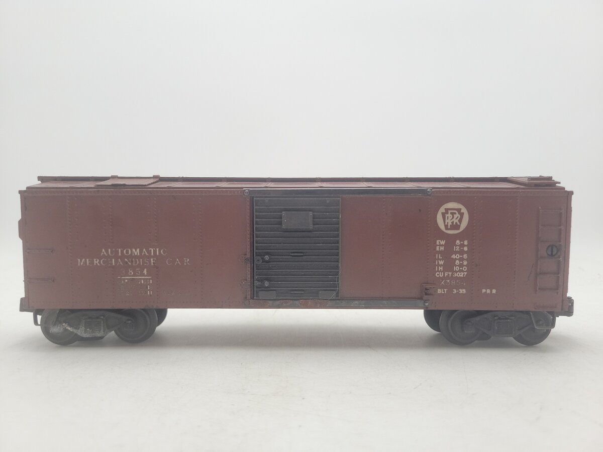 Lionel 3854 Vintage O Pennsylvania Operating Merchandise Car - Black Doors -RARE