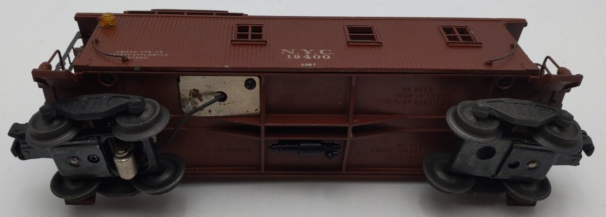 Lionel 2957 Vintage O Prewar New York Central Diecast Metal Illuminated Caboose VG