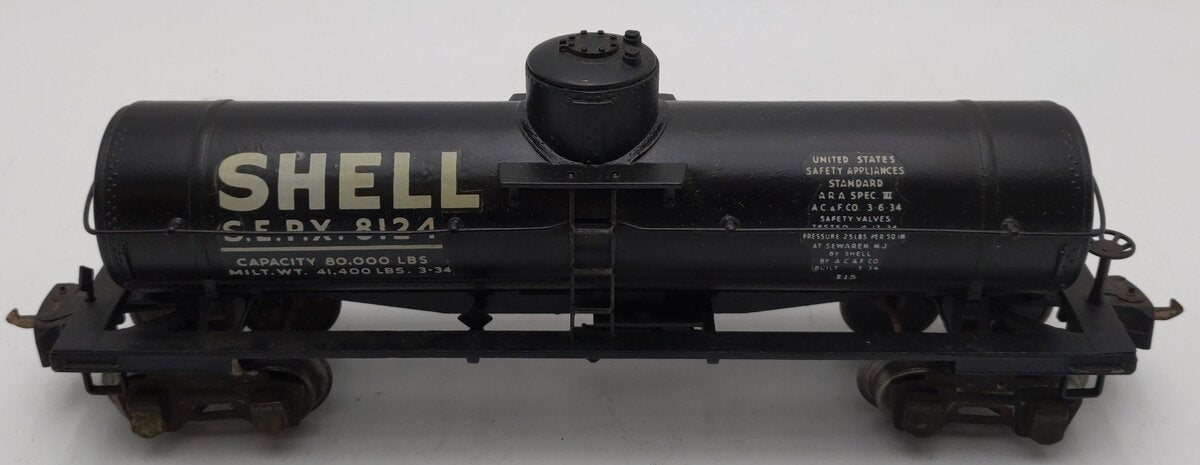 Lionel 2955 Vintage O Gauge Prewar Shell Diecast Single Dome Tank Car #8124 EX