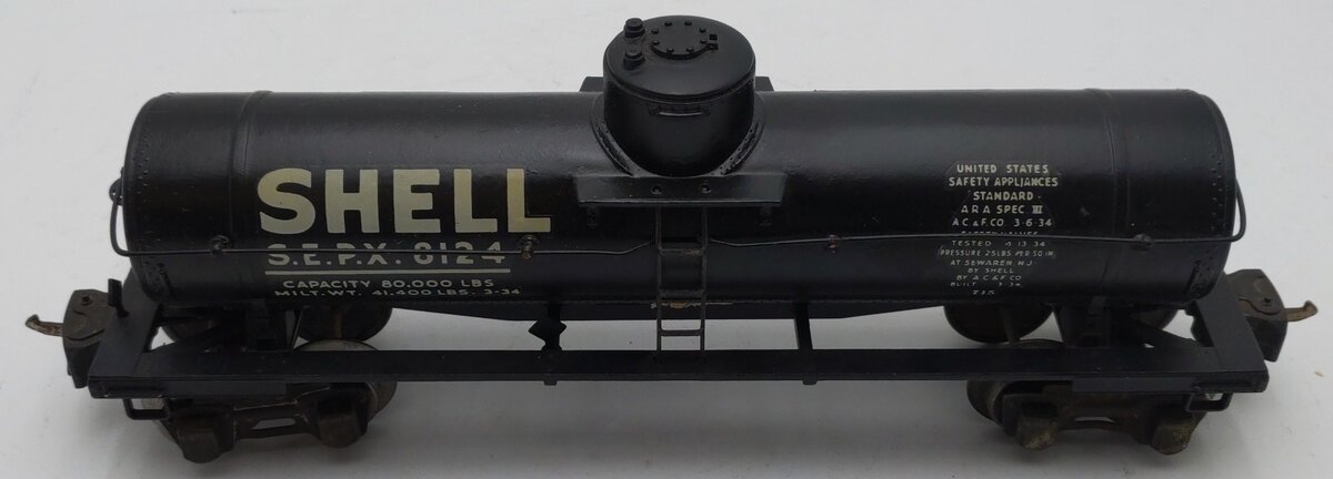 Lionel 2955 Vintage O Gauge Prewar Shell Diecast Single Dome Tank Car #8124 EX