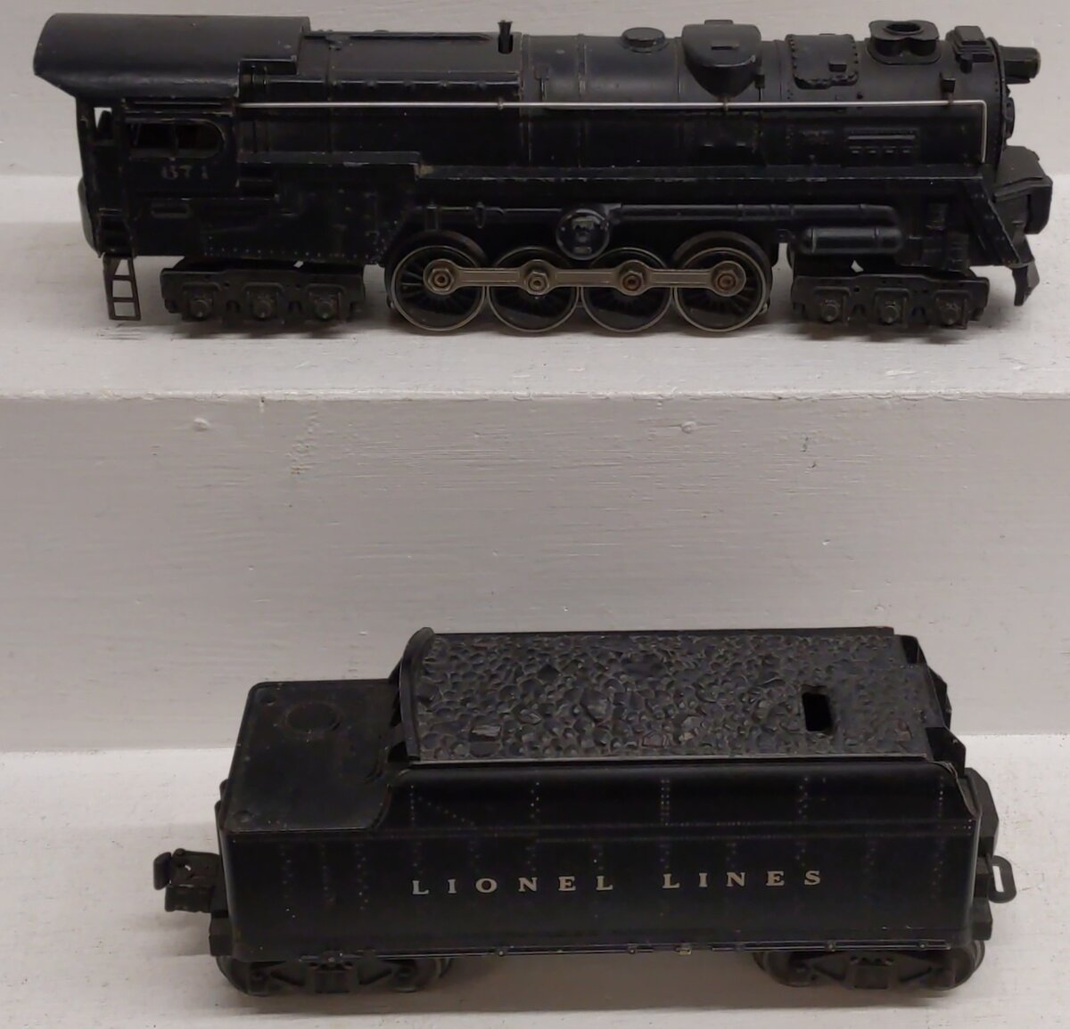Lionel 671 Vintage O 6-8-6 Diecast Steam Turbine Locomotive w/671W Tender VG