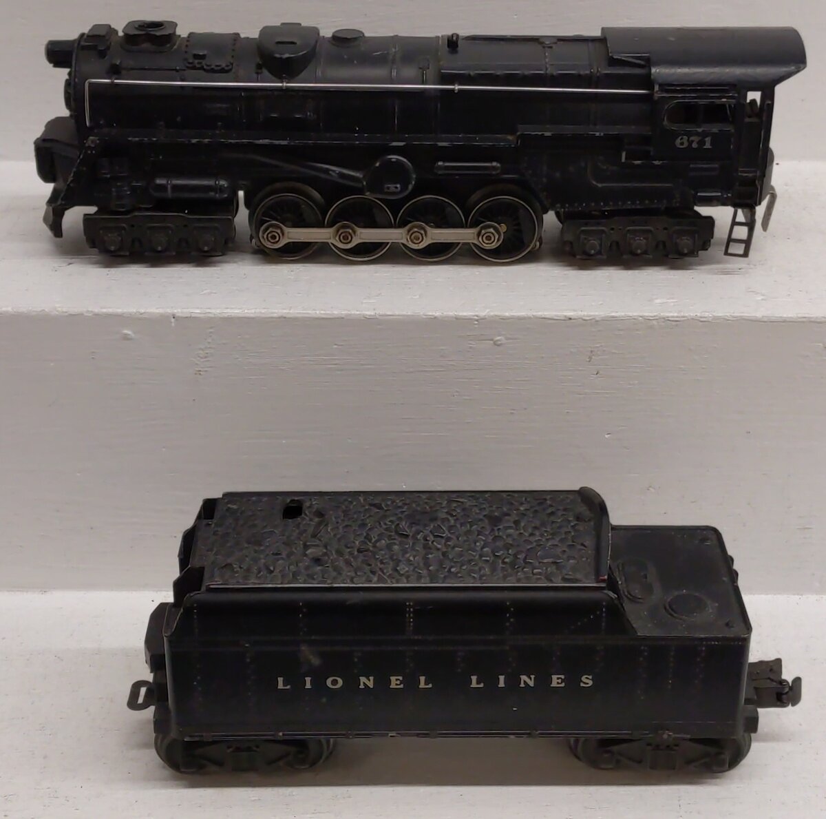 Lionel 671 Vintage O 6-8-6 Diecast Steam Turbine Locomotive w/671W Tender VG