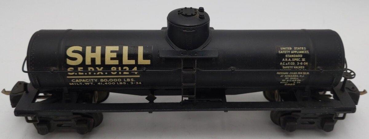 Lionel 2955 Vintage O Gauge Prewar Shell Diecast Single Dome Tank Car #8124 VG