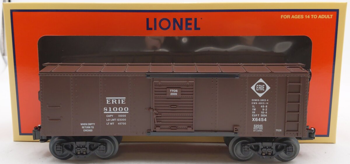 Lionel 6-52545 O Gauge TTOS 2009 Erie Boxcar #6454 LN/Box
