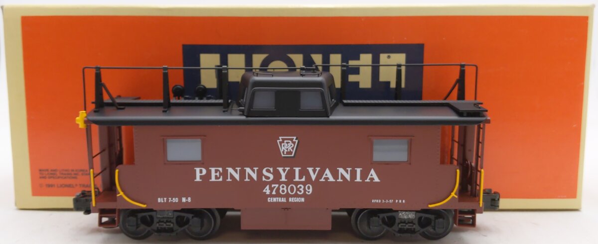 Lionel 6-51702 O Gauge BRASS Pennsylvania N-8 Smoking Caboose #478039 EX/Box