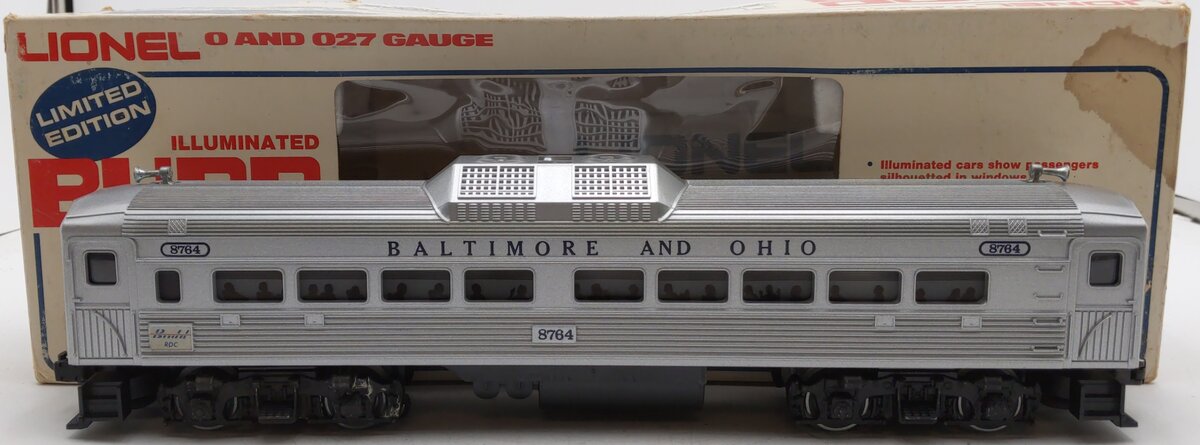 Lionel 6-8764 O Gauge Baltimore & Ohio RDC Budd Powered  Passenger Car #8764 EX/Box