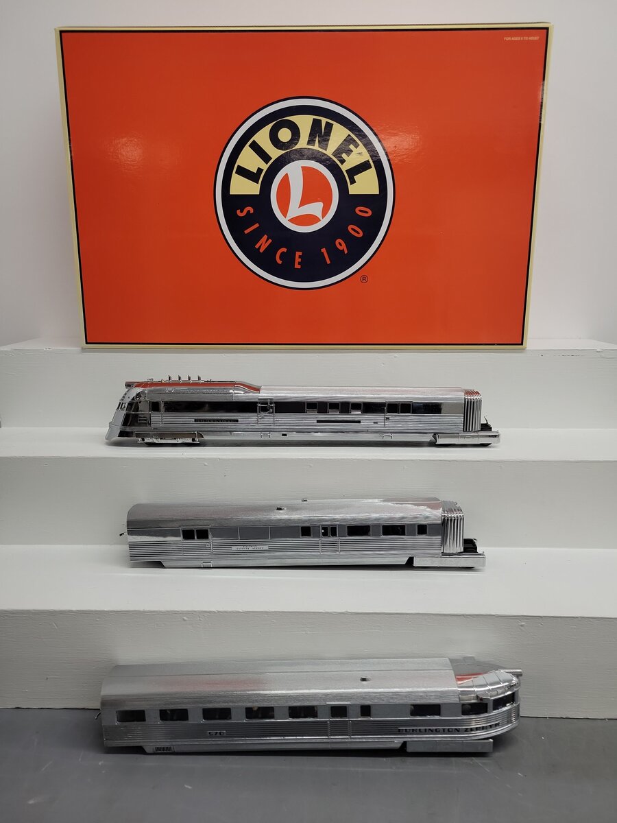 Lionel 6-51008 O Gauge Burlington Pioneer Zephyr Passenger Set with TMCC EX/Box