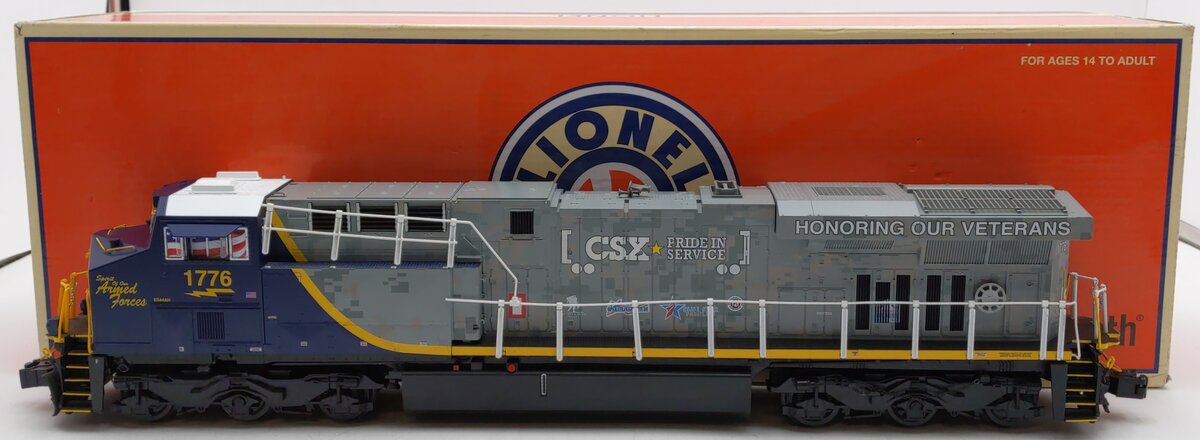 Lionel 2033620 O CSX ES44AC "Honoring Our Veterans" Diesel #1776 w/ Bluetooth VG/Box