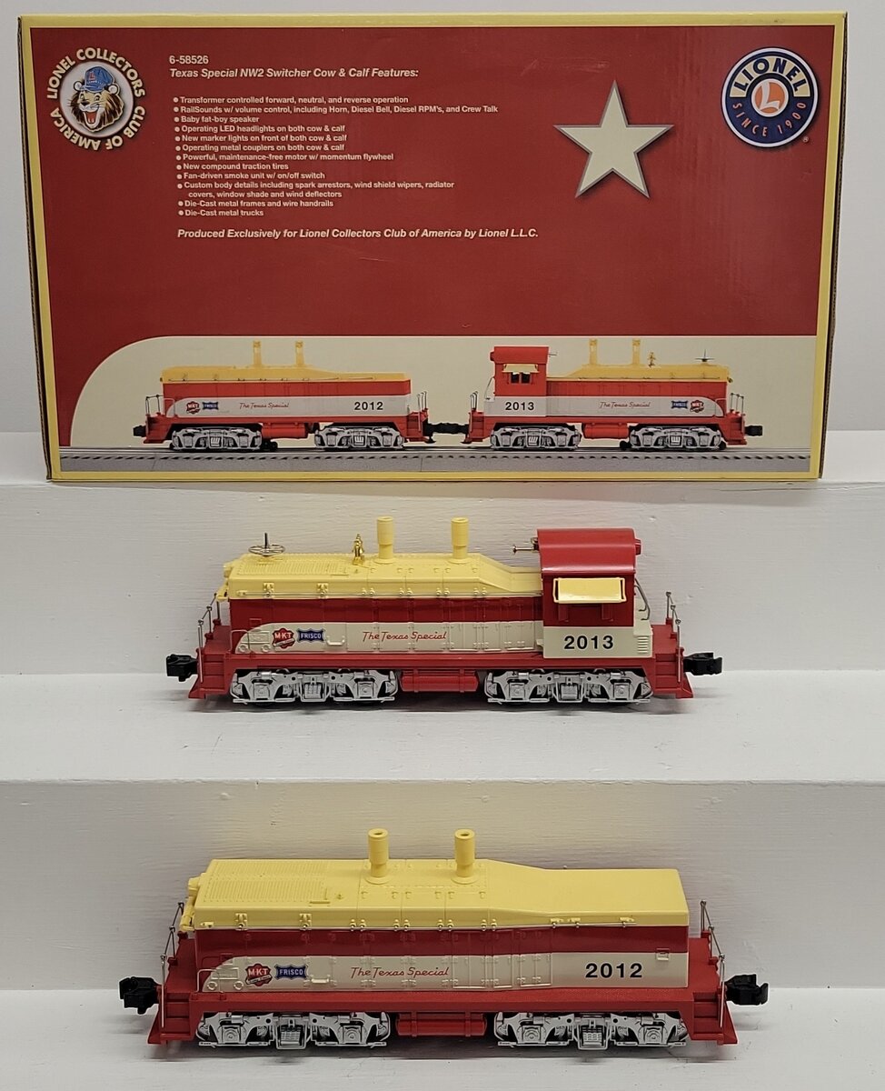 Lionel 6-58526 O MLR LCCA Texas Special NW2 Cow & Calf Set EX/Box