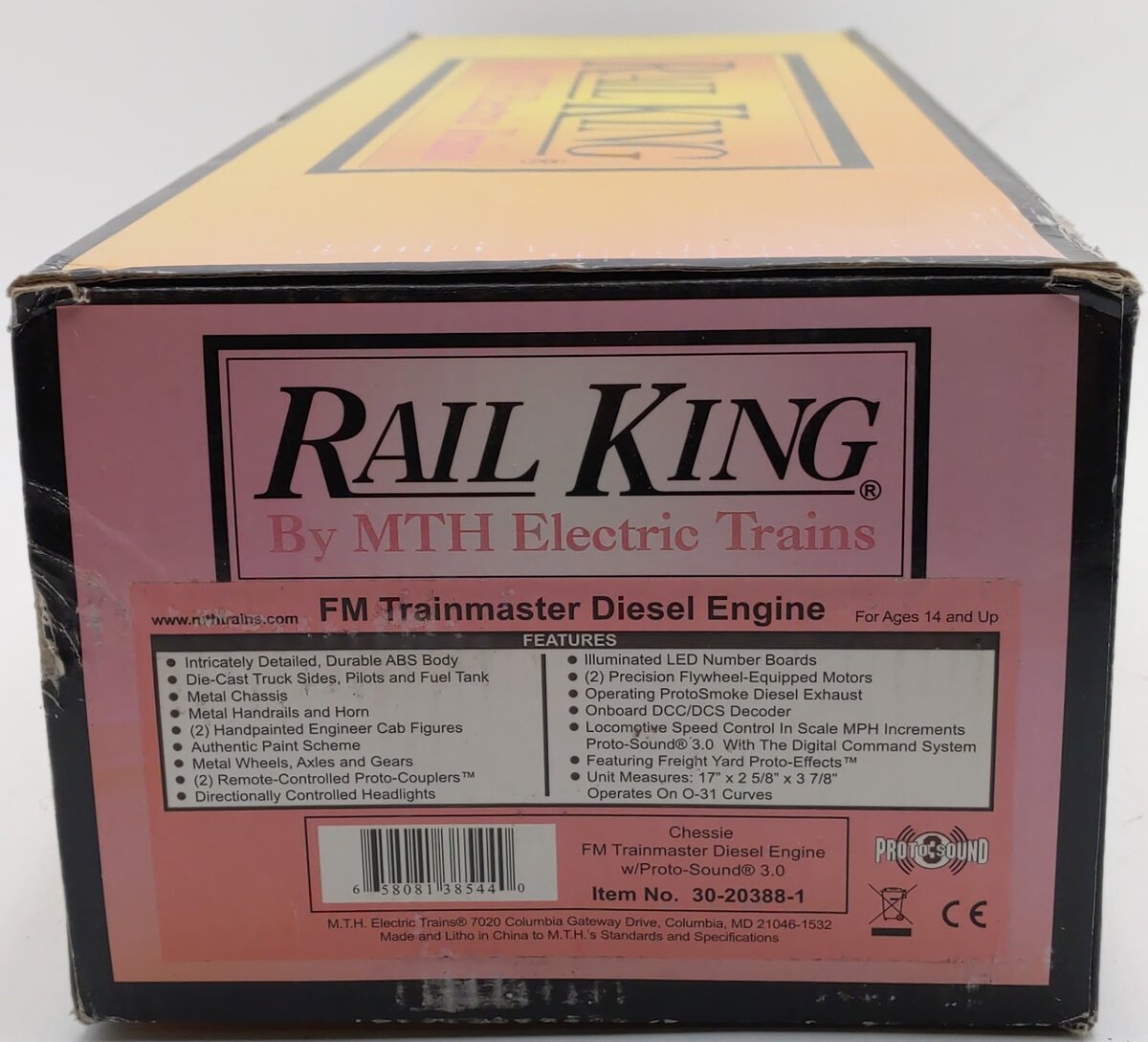 MTH 30-20388-1 O Gauge Chessie FM Train Master Diesel Engine with PS 3.0 #6706 EX/Box
