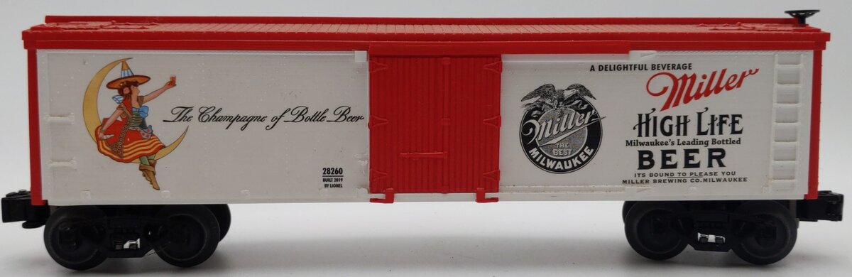 Lionel 1928260 O Gauge Miller High Life Beer Refrigerator Car #28260 LN