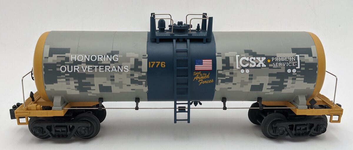 MTH 20-96378 O Gauge CSX "Honoring Our Veterans" 1776 Tank Car LN