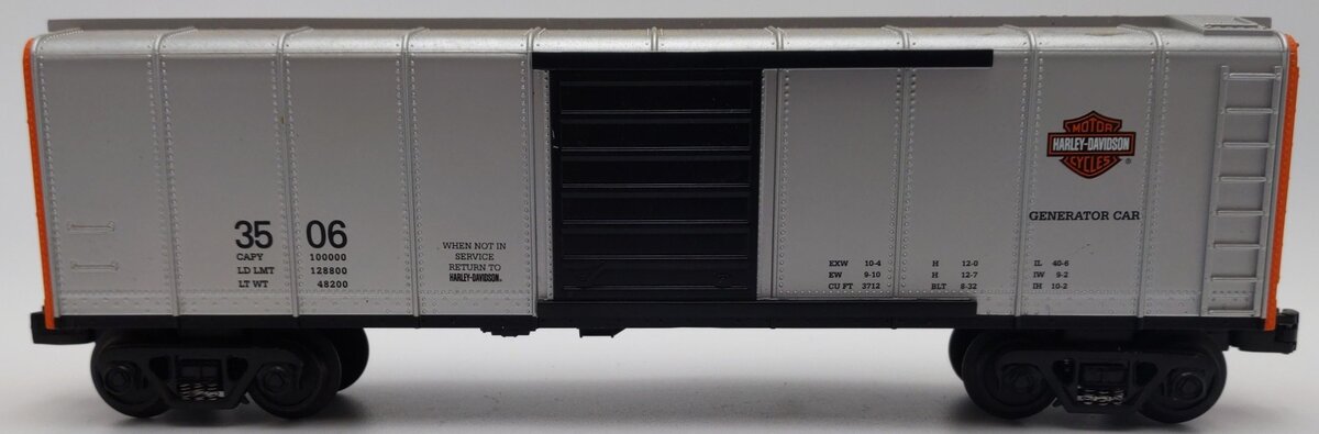 MTH 30-74353 Harley-Davidson Boxcar w/Generator EX