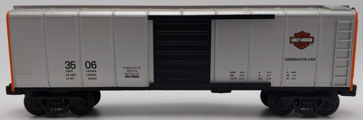 MTH 30-74353 Harley-Davidson Boxcar w/Generator EX