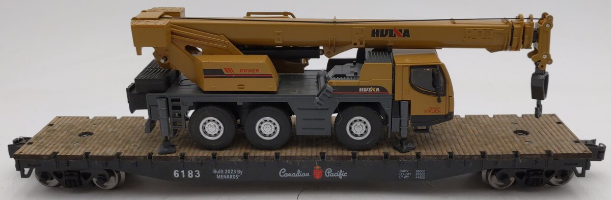 Menards O Gauge Canadian Pacific Flatcar #6183 - Custom Load EX