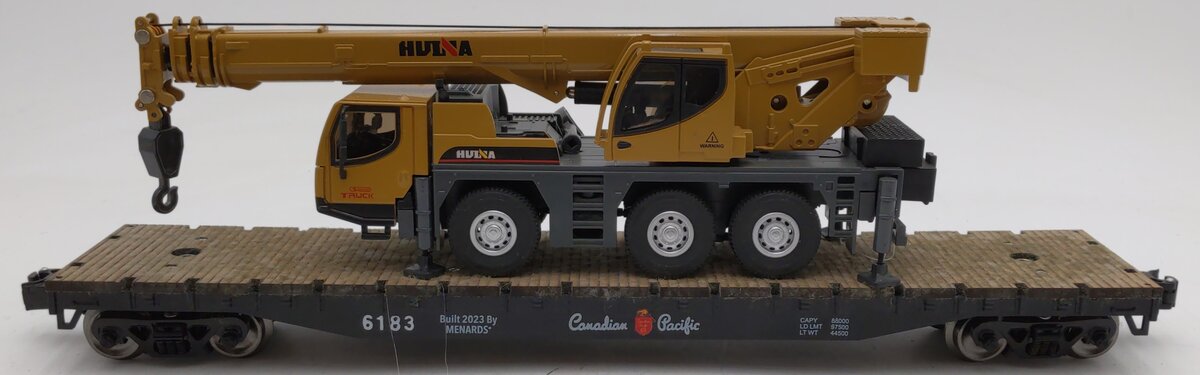 Menards O Gauge Canadian Pacific Flatcar #6183 - Custom Load EX