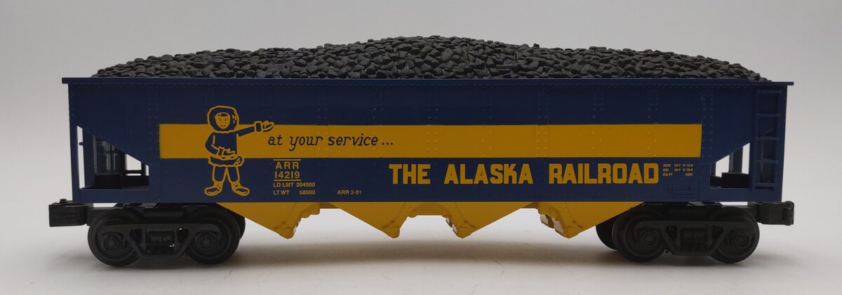 MTH 30-75642 O Alaska 4-Bay Hopper Car #14219 VG