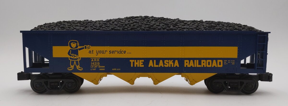 MTH 30-75642 O Alaska 4-Bay Hopper Car #14219 VG