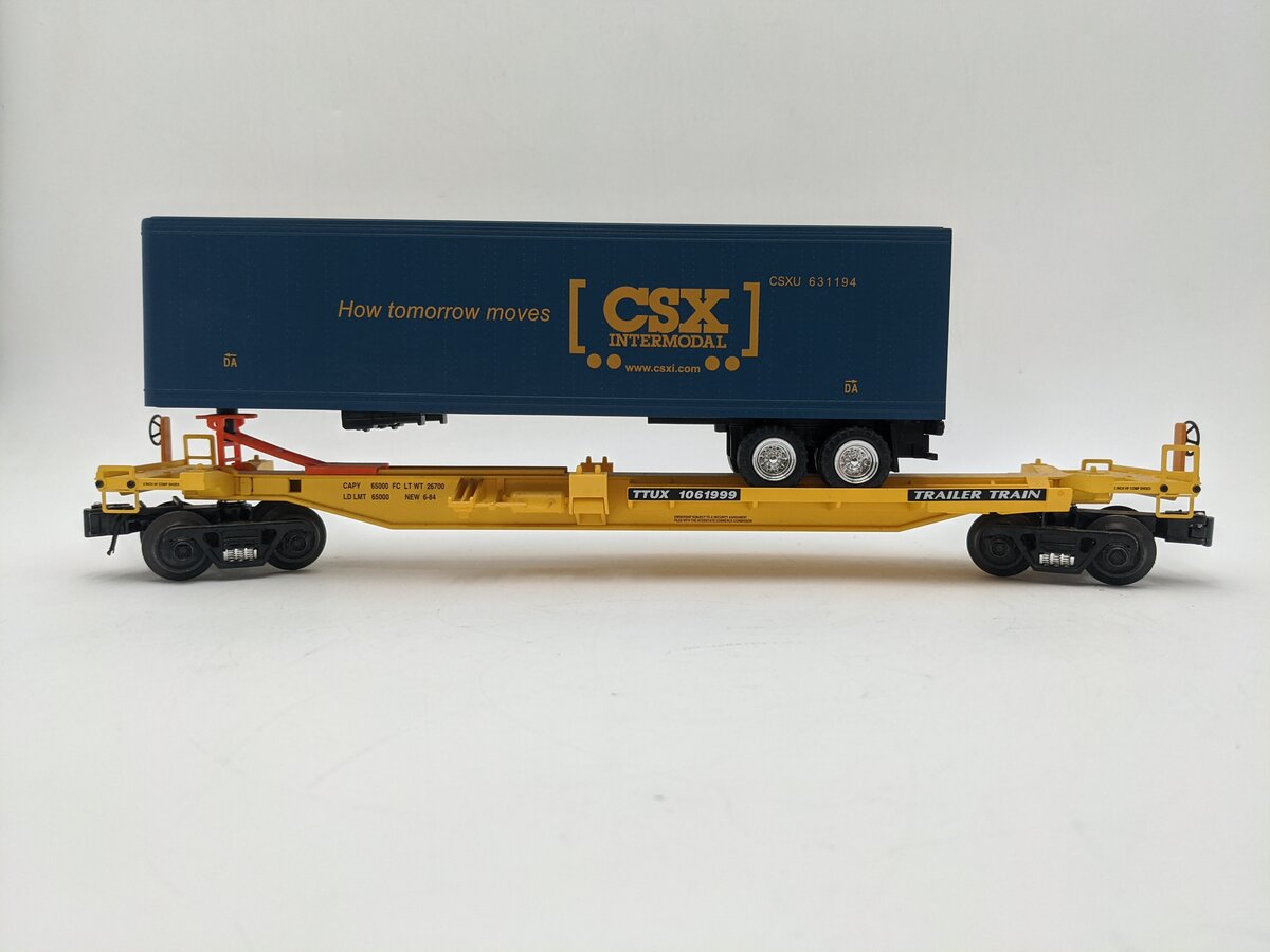Williams 48401 O Gauge Front Runner Intermodal 3-Rail Car w/ CSX Trailer EX