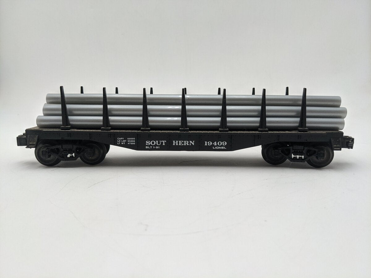 Lionel 6-19409 O Gauge Southern Flatcar w/ Stakes EX