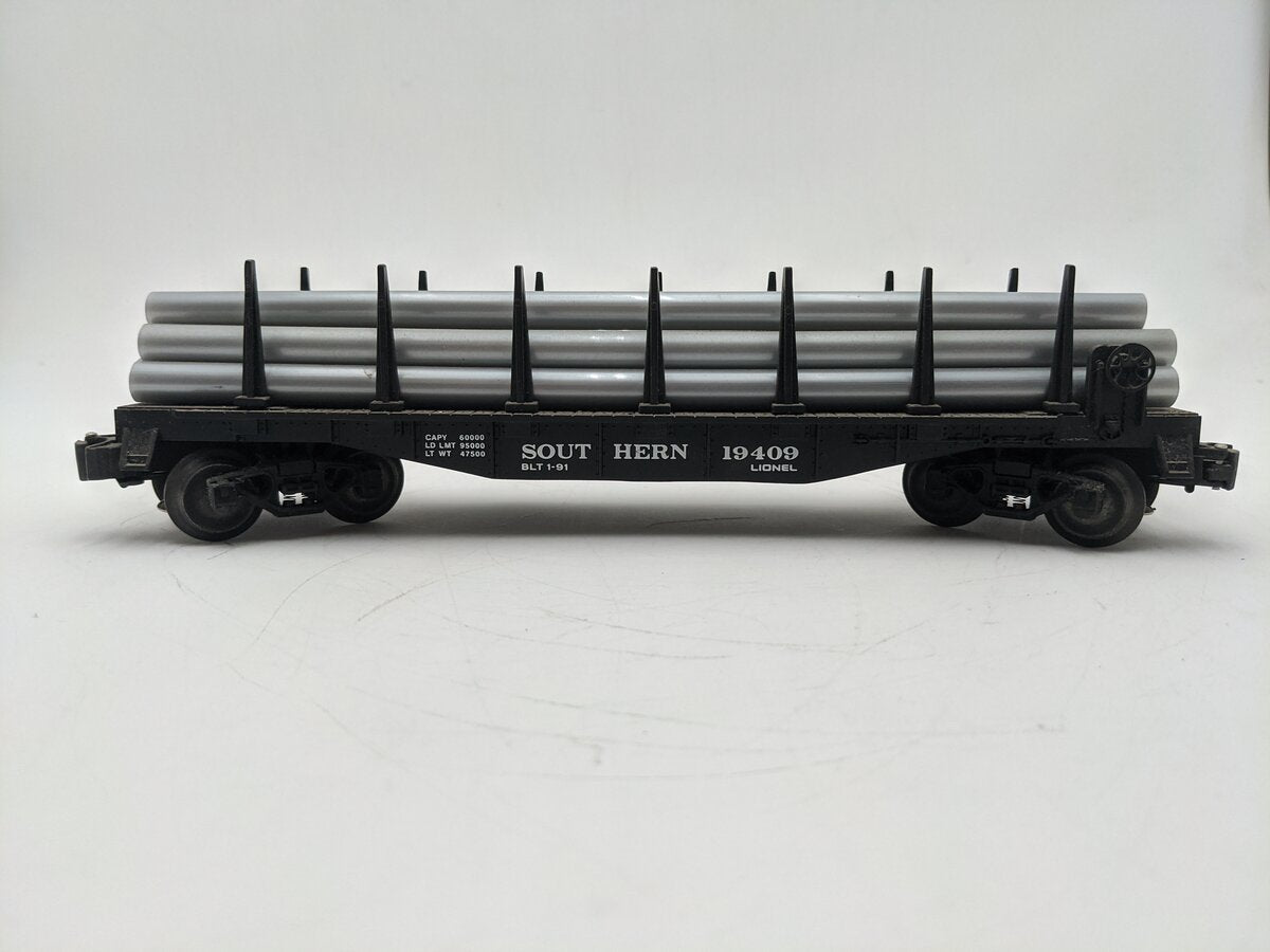 Lionel 6-19409 O Gauge Southern Flatcar w/ Stakes EX