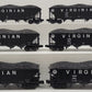 MTH 20-90095 O Virginian Premier 4-Bay Hopper Car Set (Set of 6) EX