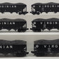 MTH 20-90095 O Virginian Premier 4-Bay Hopper Car Set (Set of 6) EX