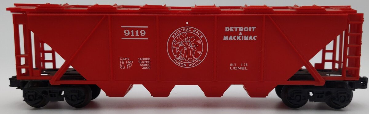 Lionel 6-9119 O Gauge Detroit & Mackinac Covered Hopper EX