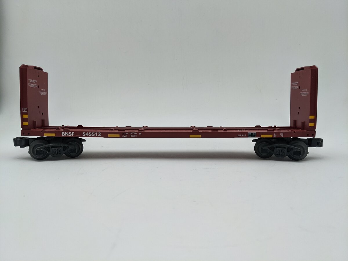Lionel 2043092 O Gauge Burlington Northern Santa Fe Bulkhead Flatcar #545512 EX