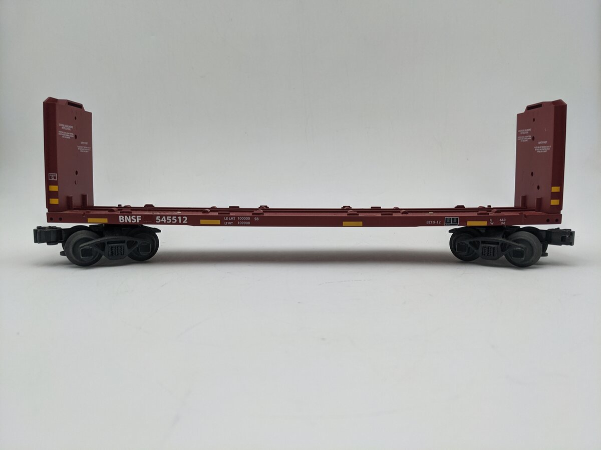 Lionel 2043092 O Gauge Burlington Northern Santa Fe Bulkhead Flatcar #545512 EX
