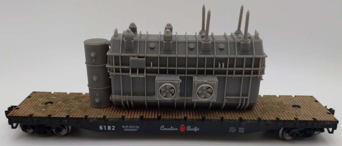 Menards O Gauge Canadian Pacific Flatcar #6182 - Custom Load EX