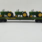 MTH 20-98361 O Gauge John Deere Flat Car w/ Three 4010 Tractors EX