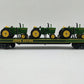MTH 20-98361 O Gauge John Deere Flat Car w/ Three 4010 Tractors EX
