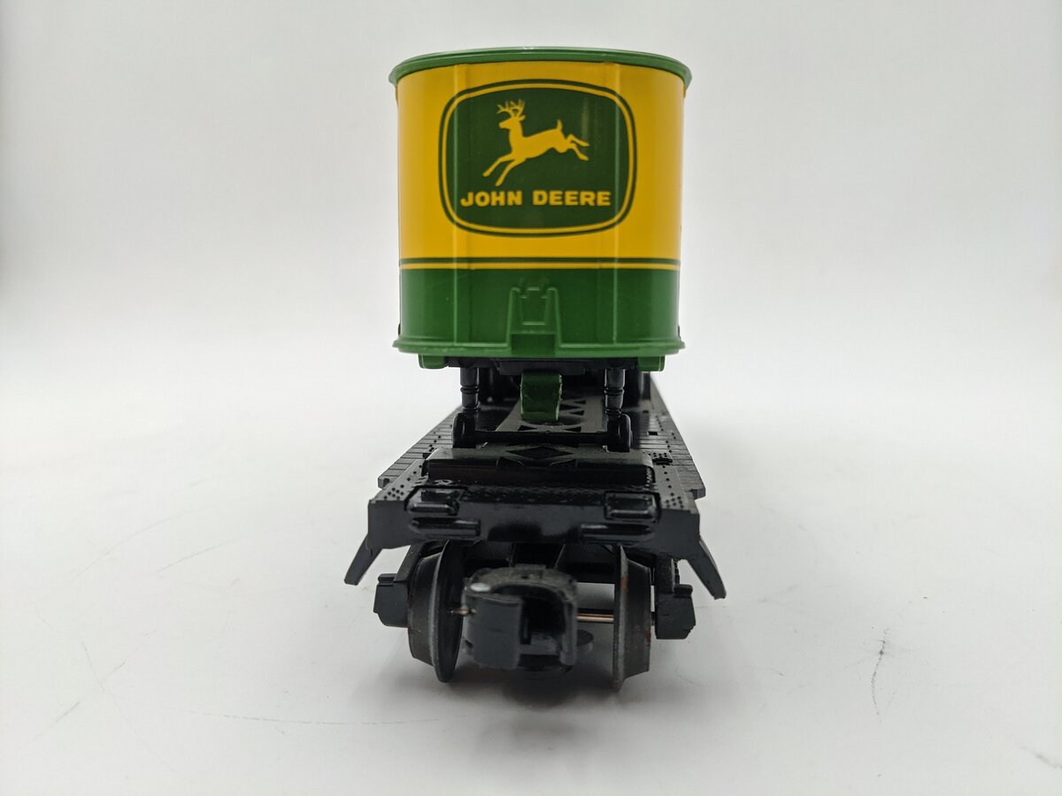Lionel 1928350 O Gauge John Deere Flatcar w/ Piggyback Trailers EX