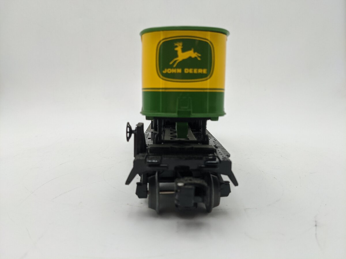 Lionel 1928350 O Gauge John Deere Flatcar w/ Piggyback Trailers EX
