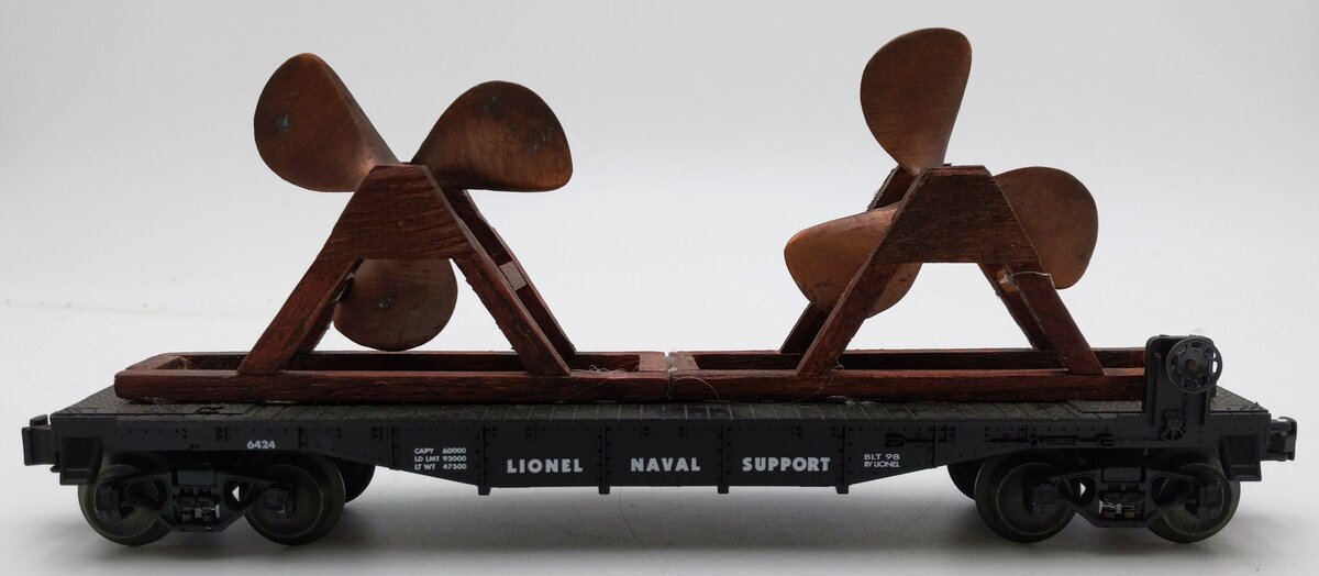 Lionel 6-36016 O Gauge Lionel Naval Support Flatcar w/ Propellers #6424 VG