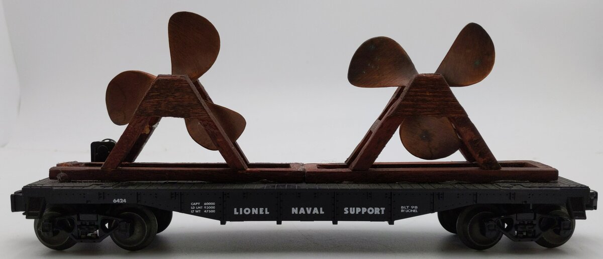 Lionel 6-36016 O Gauge Lionel Naval Support Flatcar w/ Propellers #6424 VG