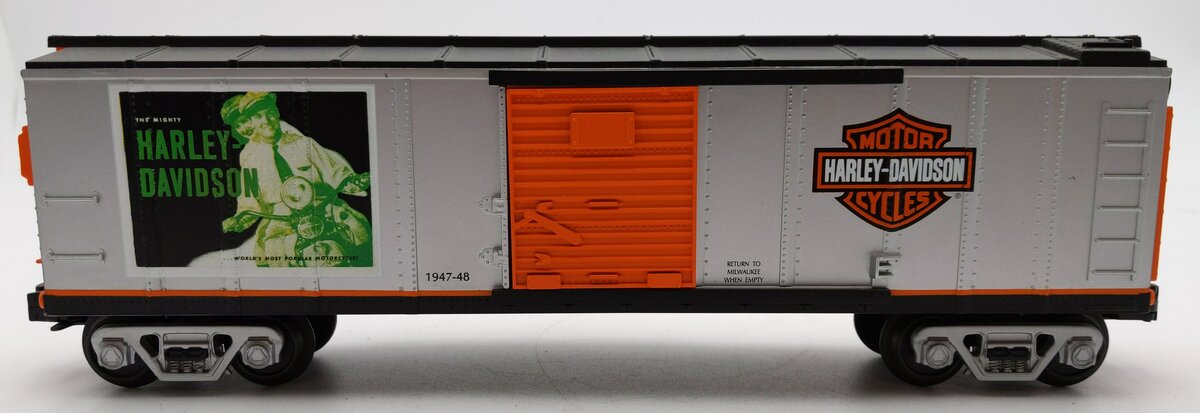 MTH 30-74158 O Gauge 1947-48 Harley Davidson Box Car EX