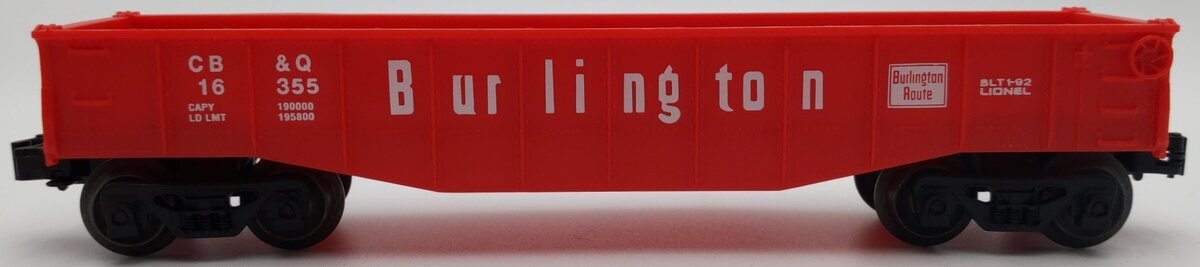 Lionel 6-16355 O Gauge Burlington Gondola EX