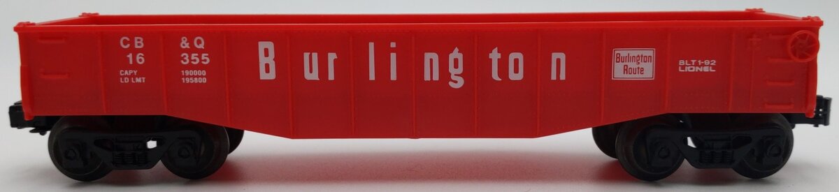 Lionel 6-16355 O Gauge Burlington Gondola EX