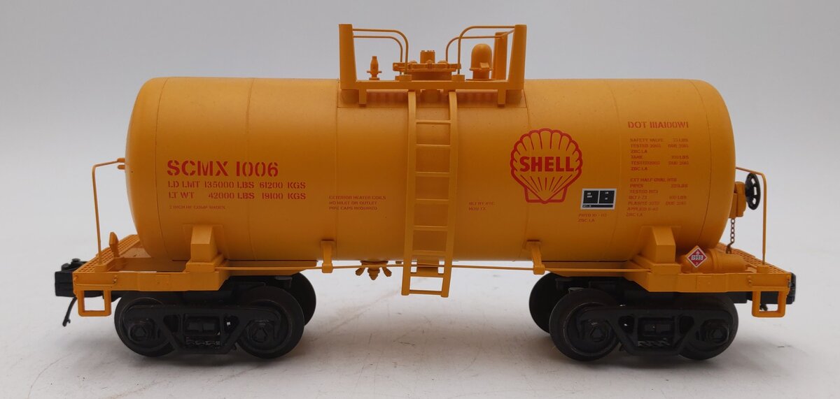 MTH 20-96750 O Gauge Shell 8K Gal Tank Car #1006 (Yellow) EX