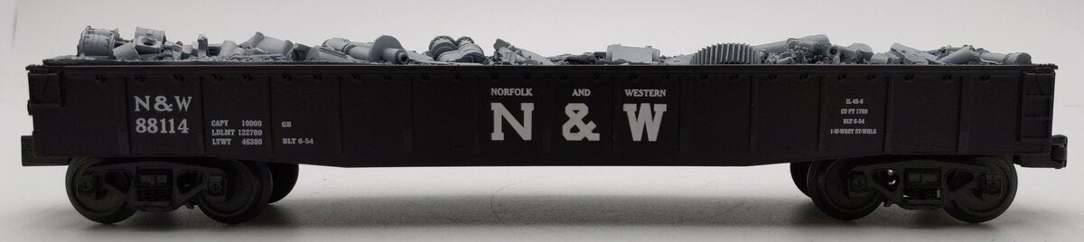 MTH 30-72137 O Gauge Norfolk & Western Gondola Car with Scrap Metal Load #88114 EX