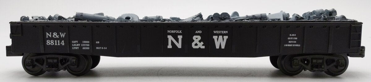 MTH 30-72137 O Gauge Norfolk & Western Gondola Car with Scrap Metal Load #88114 EX