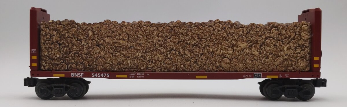 Lionel 2043091 O BNSF Standard Bulkhead Flat Car #545475 EX
