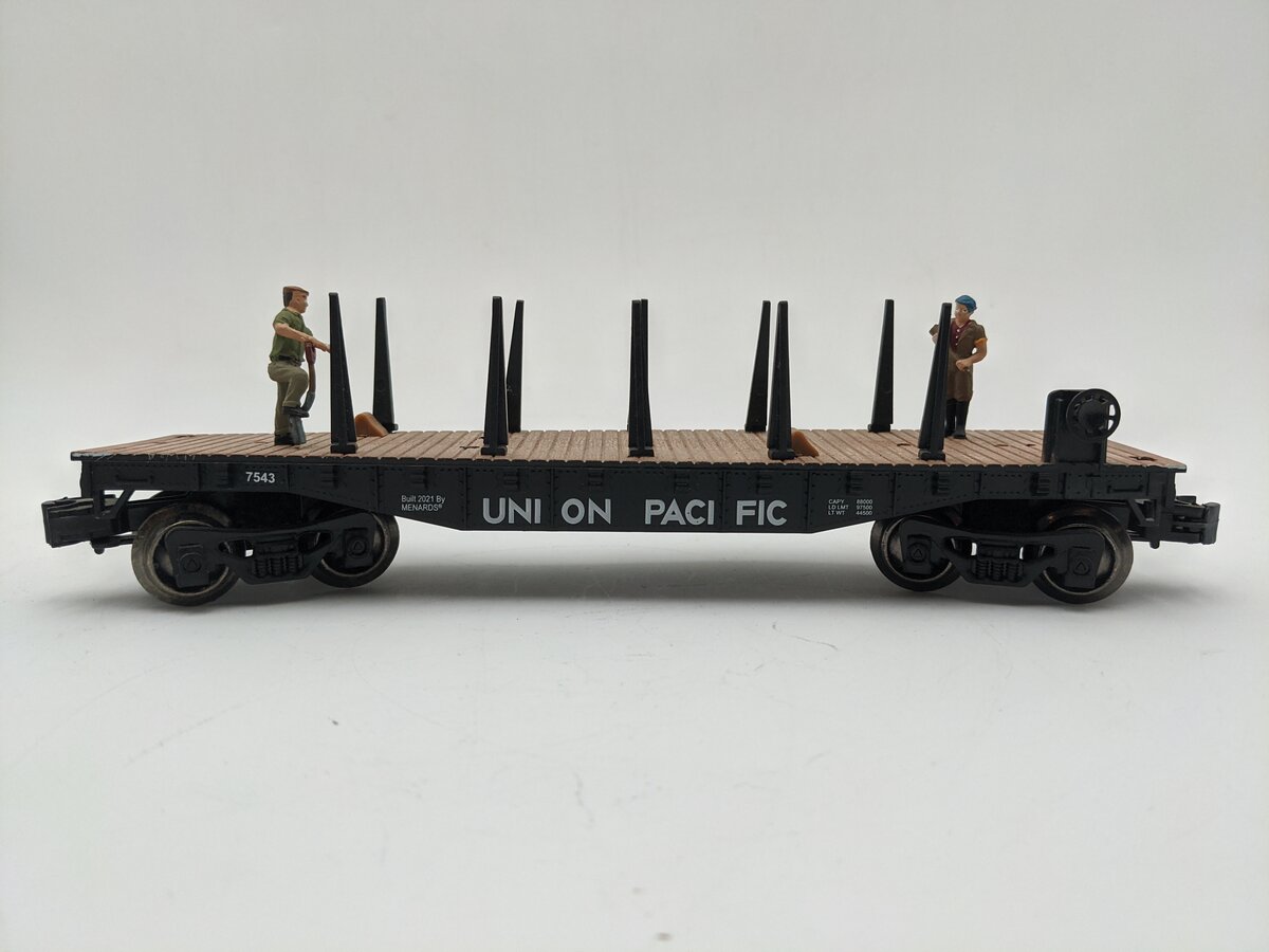 Menards 279-8314 O Menards UP Flatcar-Custom #7543 EX