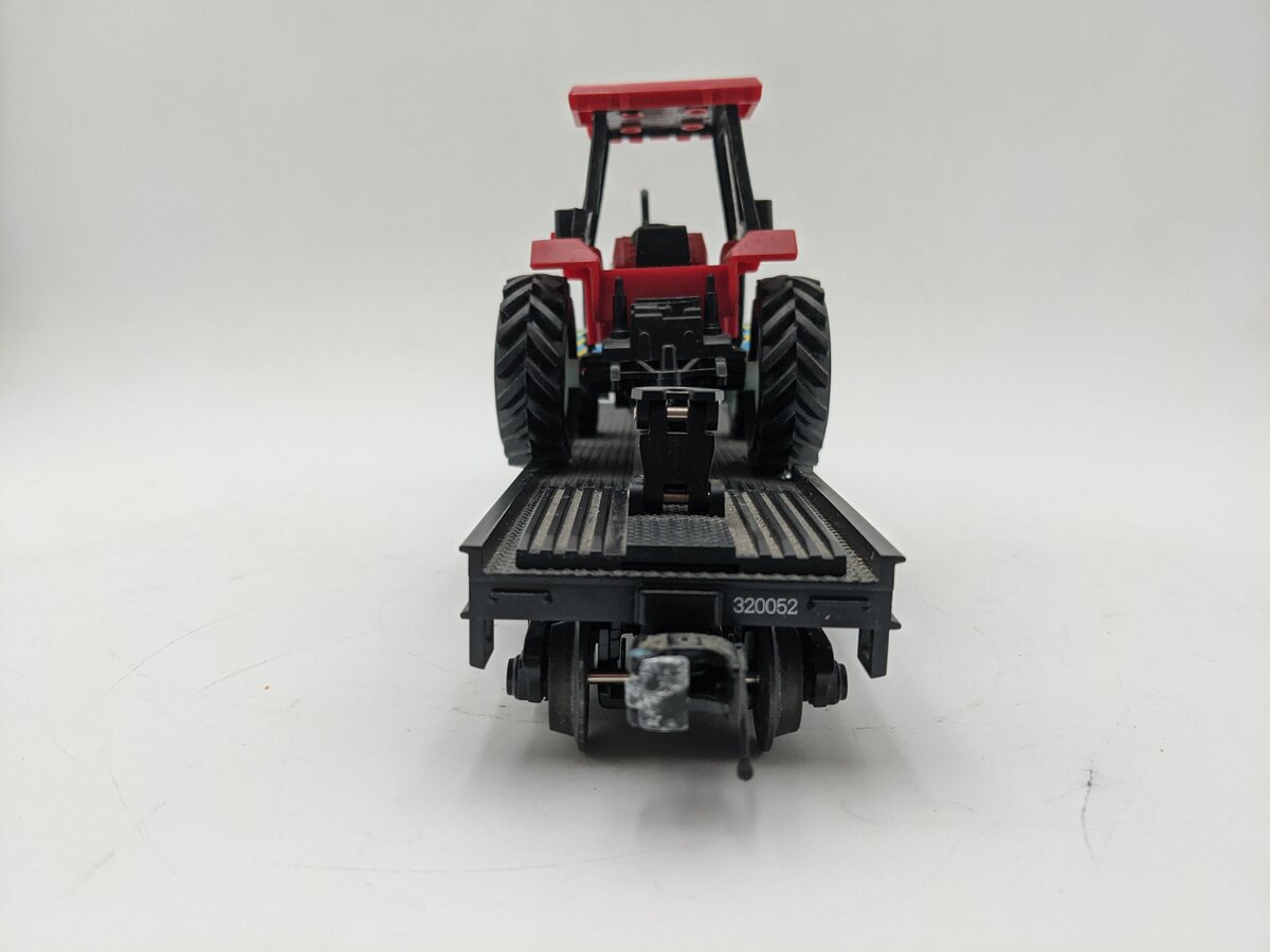 MTH 20-98461 O Gauge Harley Davidson Flatcar w/Tractor VG